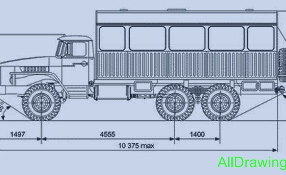 Урал-3255-0010-41 (Вахтовый автобус) чертежи (рисунки) грузовика